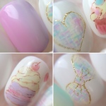ベリーショート＊ゆめかわいいスイーツとパステルツイード柄ネイル