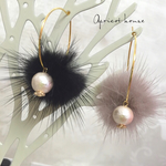 【NEW】ファーとパールの2WAYピアス