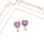 ぷっくりハートピアス♡グレープ