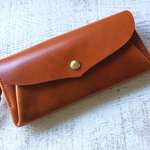【受注製作（納期1.5ヶ月）】栃木レザー＊長財布 「series-envelope」飴色牛ヌメ革
