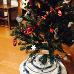 クリスマスツリーフットカバー パンチ穴スエード クリスマスツリースカート