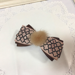 《1点限定》冬カラーファーリボンバレッタ♡