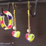 ☆POPリング＆ピアスセット[ポリフラワー]