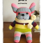 ソックフレンチブルドッグ　＊マルチカラーボーダー＊
