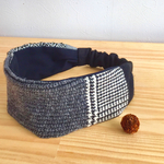 モノトーンパッチワークのwool混ほっこりターバン