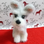 かわいいシュナウザーの羊毛マスコット