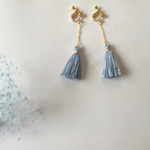《再再再販♡》 タッセル×チェーンのゆらゆらイヤリング＊＊light blue