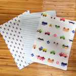 送料無料 4重ガーゼハンカチ 3枚セット＊子供用 くるま