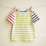 【size90】カラフルボーダーTシャツ（マスカット-2）