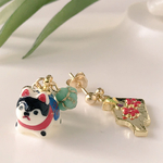【ピアス・イヤリング変更可能＊3つセット】犬張り子の縁起物ピアス