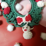 クリスマスと雪ダルマ　手編みシュシュ  