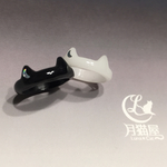    【150お気に入りありがとう】月猫リングの白黒ペア