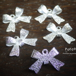 silver ribbon 梨地パーツ 12個