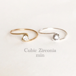 キュービックジルコニアのシンプルひと粒ring