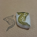 リュウグウノツカイ[深海魚]消しゴムはんこ