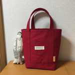 縦長ワンカラー帆布tote bag(赤)