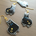 もこもこアルパカさんのピアス くろ