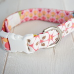 【sale】中型犬用★和柄ピンク首輪