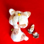 【nyacokids】くま柄の猫(ねこ)のぬいぐるみ