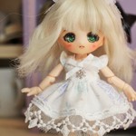 オビツ11冬柄ワンピB白３点セット