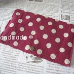 【受注製作】手書き風ﾄﾞｯﾄが可愛い♡Pink♡マスクケース♪（小ｻｲｽﾞ）