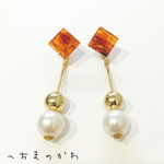 brown & big balls／イヤリングorピアス