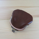 本革のがま口小銭入れ＊チョコブラウン＊