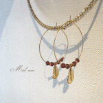 【フェザーフープピアス・brown】