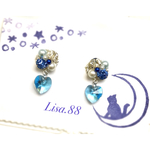 青く輝く冬の夜♡ビジューピアス＊イヤリング