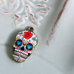 チャーム ドクロ 13×22mm ホワイト 1個入 /yk50151-001