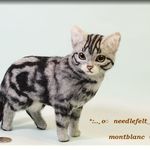 羊毛フェルト　猫　アメリカンショートヘア　アメショ　ネコ