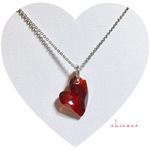 SWAROVSKI💖ハートペンダントネックレス レッドマグマ