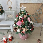ヒムロスギのクリスマスツリー　アンティークピンク