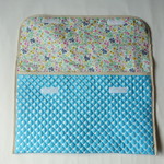 【SALE】背もたれ補強!!防災頭巾カバー＊水色ドット柄(ベージュ)　[No24]