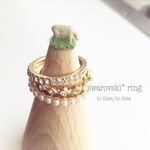 swarovski * 3連 ring