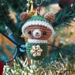 サンタくまのクリスマスオーナメント（キャラメルカラーGreen）