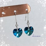 SWAROVSKI💙ハートピアス／イヤリング バミューダブルー