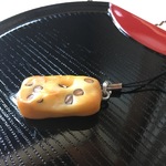 樹脂粘土の豆おかきストラップ