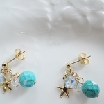 ☆限定☆ターコイズ＆スターフィッシュピアス☆（339）