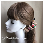 完売バナナクリップ グリシーヌ glycine line 花柄 モカ