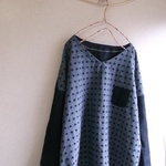 刺繍リネンⅤネックプルオーバー