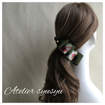 バナナクリップ グリシーヌ glycine line 花柄 オリーブグリーン