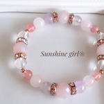 再販❣【人気 新作価格♡】春まちブレスレット〜恋色/ピンクの天然石のBracelet /♡天然石 クリスマスプレゼント華奢ミサンガ 冬春コードブレスレット 
