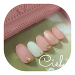 再×4販ピンクベージュ/華やかネイル