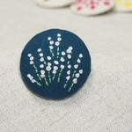 刺繍ブローチ（フォレストグリーン）　もったいないから