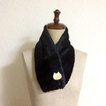 煌めく金色の猫付きティペット｟black｠