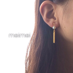 【再販】ゴールドバー×パールピアス*イヤリング*樹脂ノンホールピアス*