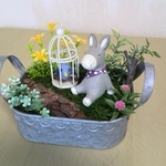 ミニチュアガーデン(ロバと小鳥)