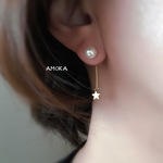  2way スワロフスキークリスタルとお星さまのピアス   星  パール
