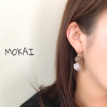 アースカラーなアクリルキューブのピアス＊イヤリング（チョコ）